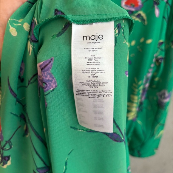 Maje Rayema Green Long Sleeves Midi Dress, Size 4 - Picture 16 of 16